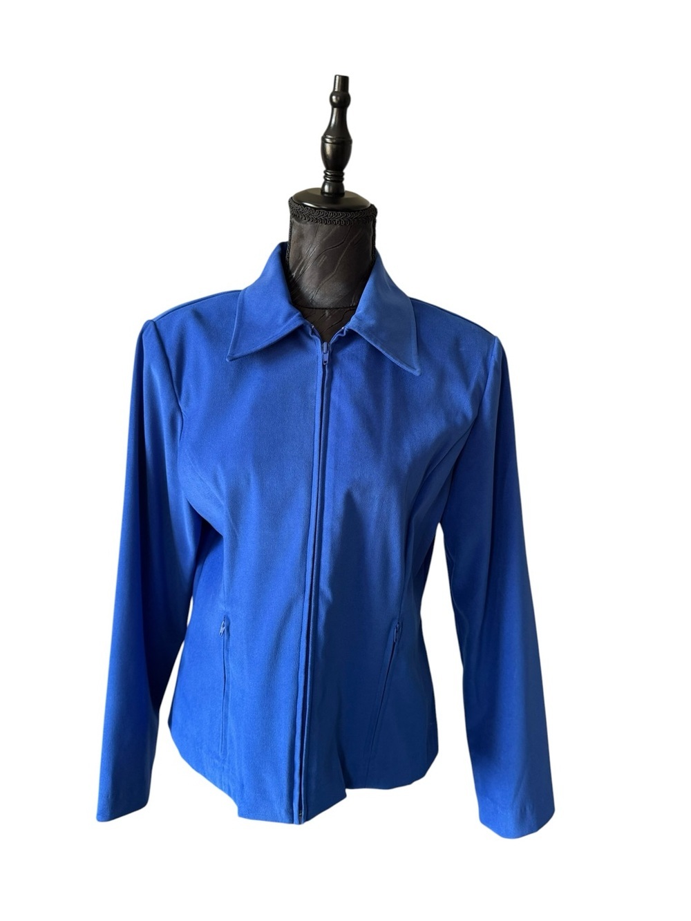 NWT Courtenay Women’s Size 10 Cobalt Blue Stretch Zip Jacket Blazer